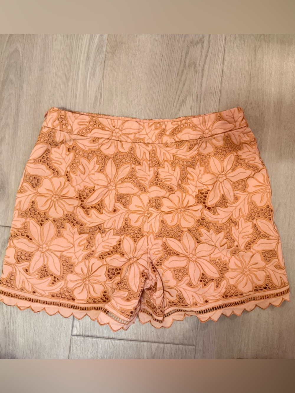Ann Taylor Women’s Floral Cotton Shorts Size 6 Peach Orange